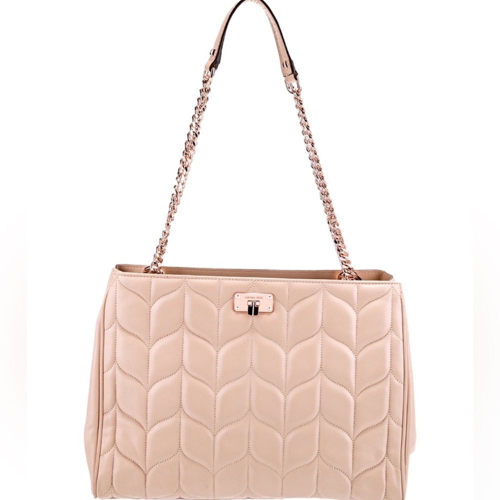 Michael Kors EUC Pink Quilted Rose Gold Shoulder Bag